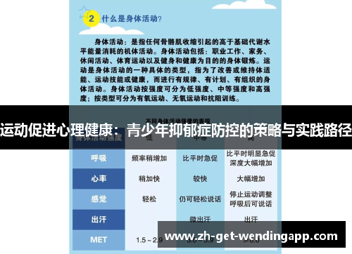 运动促进心理健康：青少年抑郁症防控的策略与实践路径